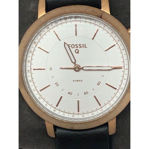 Fossil FTW5007 Women's Leather Analog Hybrid Smart Watch With Custom Band QB115 - Picture 2 of 8